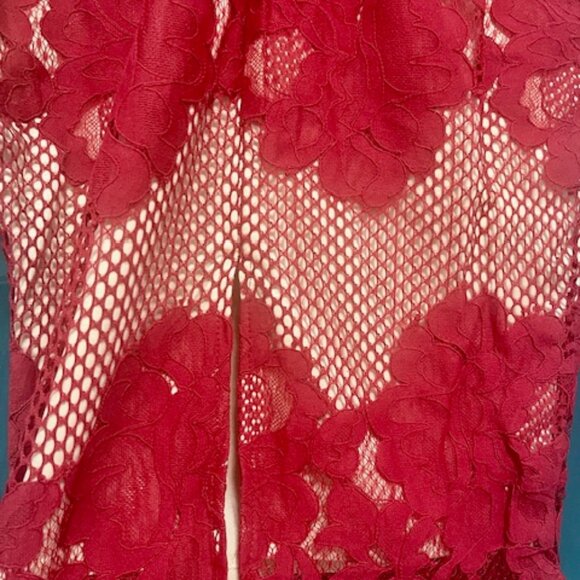 Red Lace Pencil Dress - Size Small - Picture 4 of 4